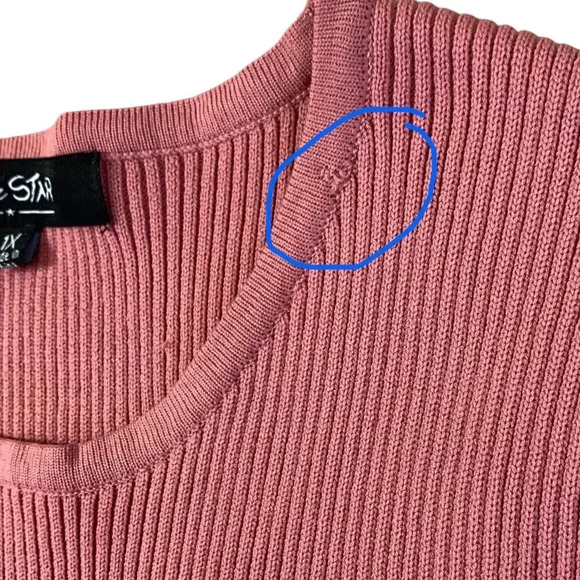 Baby Phat Love Star Long Sleeve Crewneck Rib Knit Sweater Pullover Size 1X Pink - Picture 16 of 16